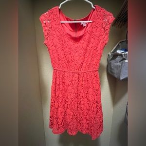 Coral lace dress